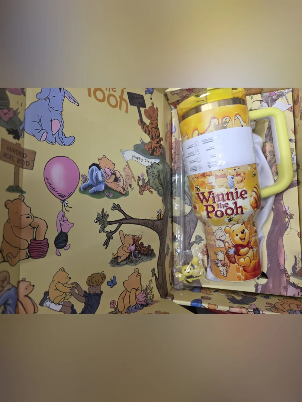 Stanley Disney Winnie the Pooh Water Bottle gift box topper quencher cup 40oz - Picture 1 of 2
